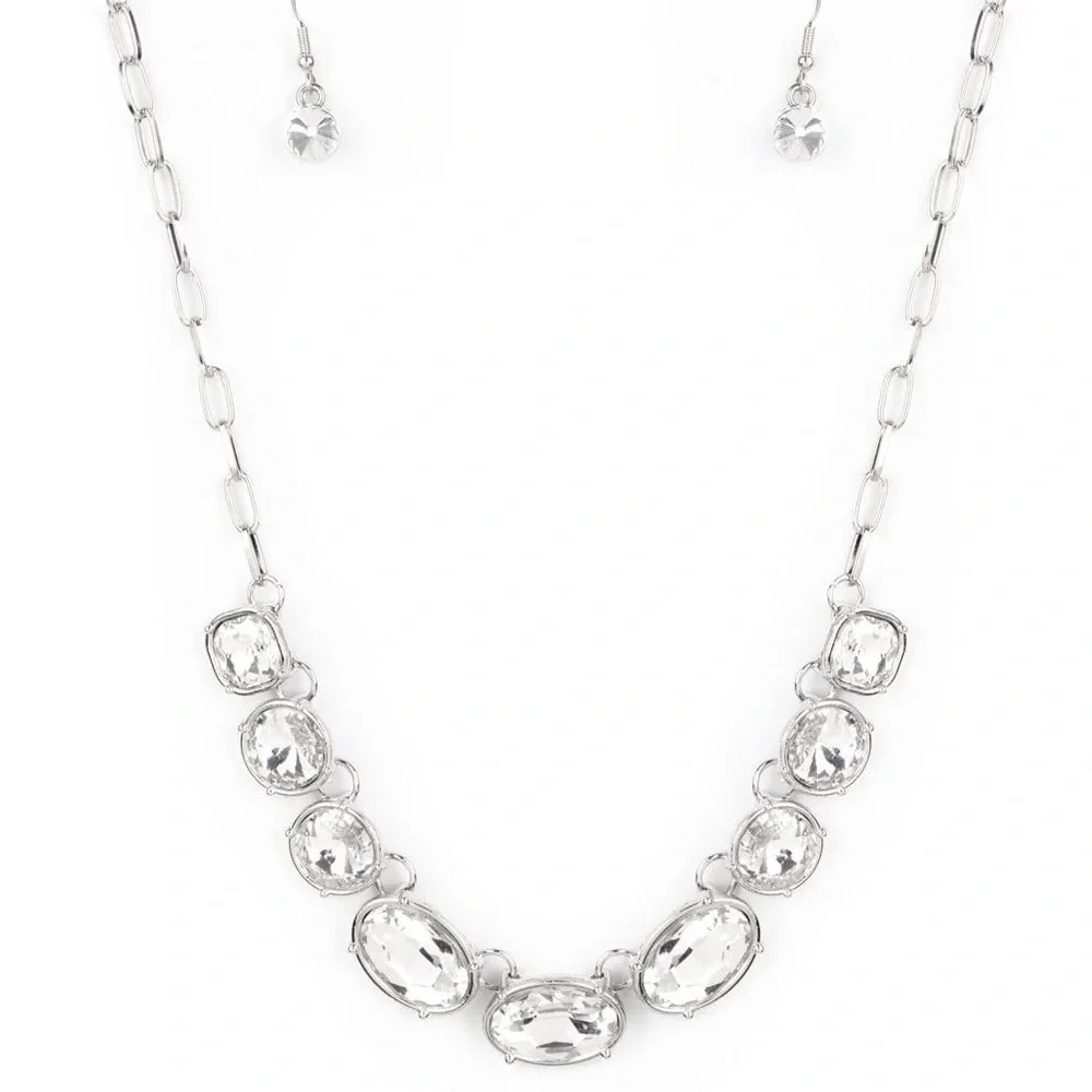 Elegant Silver Necklace with Clear Stones - Picture 2 of 6